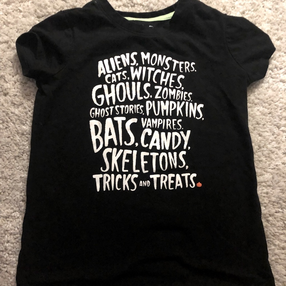 🎆🎇3 for $9 Halloween Cat and Jack black and white Kids t-shirt- size XS/4/5 - Picture 2 of 2